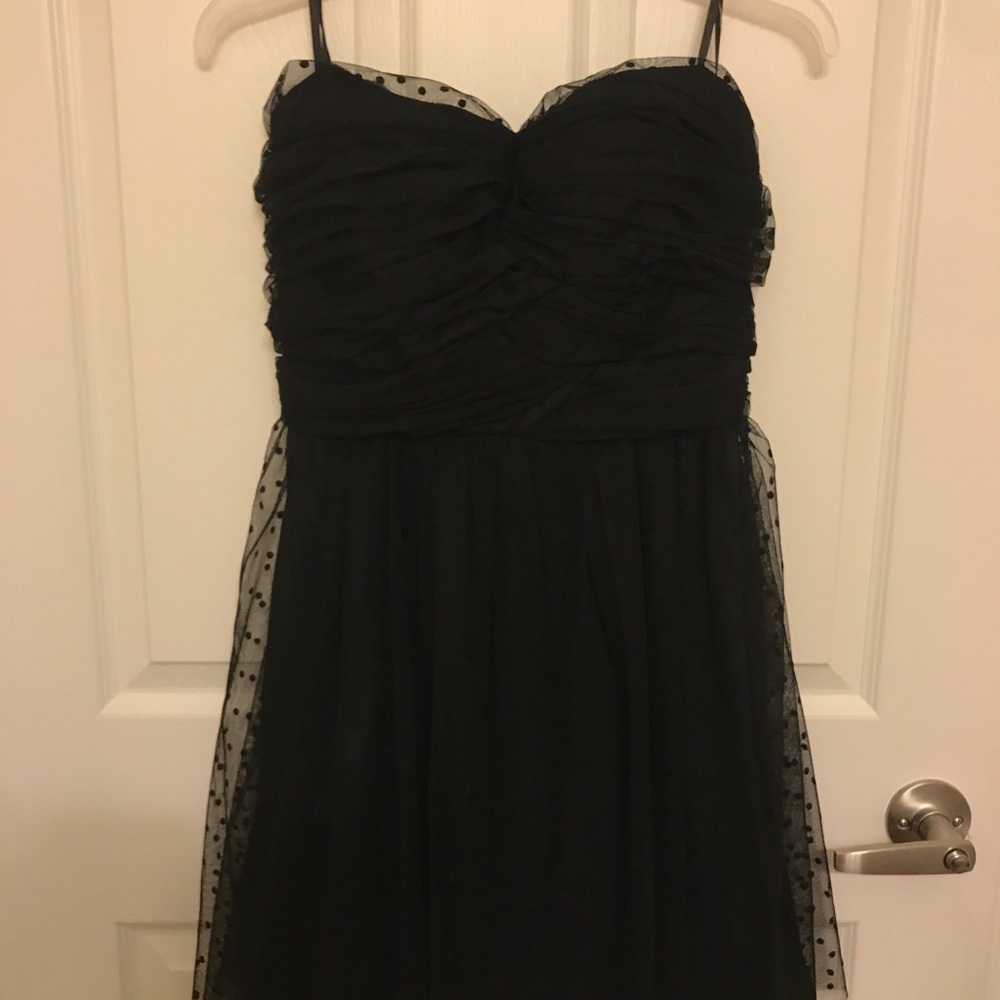 Strapless Black Polka Dot Dress